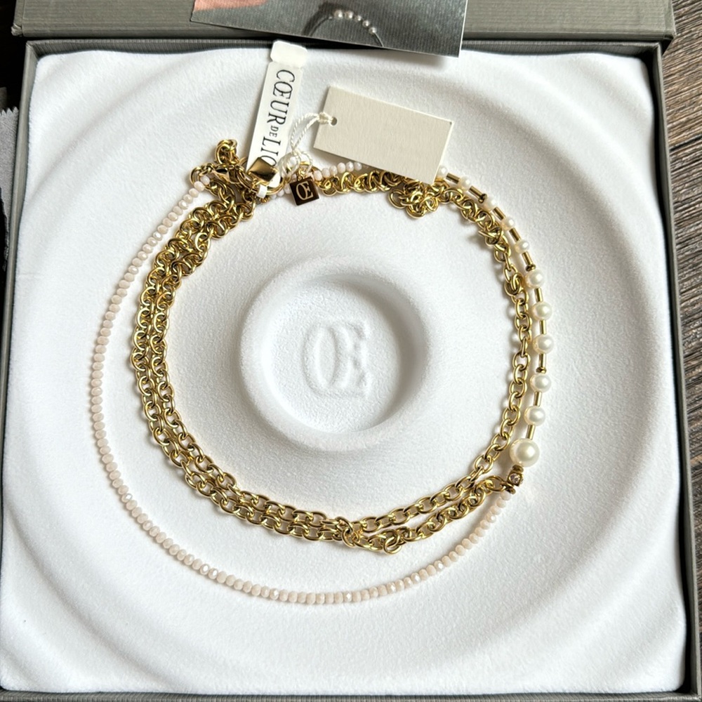 Necklace Chain & Pearl Fever white-gold